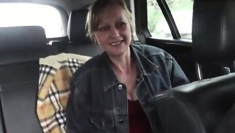 Busty czech MILF fucks hard with horny taxi driver