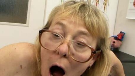 Rough granny sex with a big young cock and hairy grandma