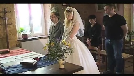 Horny French godmother gets gangbanged on the wedding day