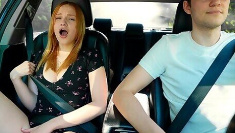 Surprise Verlonis for Justin lush Control inside her pussy while driving car in Public