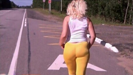 Yellow big ass flashing outdoor