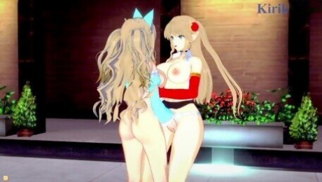 Neige Hausen and Amari Aquamarine engage in Intense lesbian play - Super Robot Wars OG & X Hentai