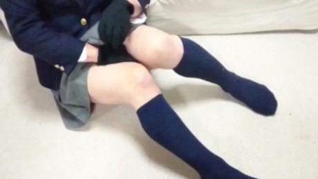 Cute Transgender high school student seduces and masturbation ejaculation.