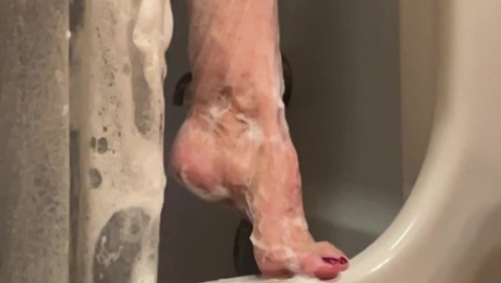 Step Aunt JOI in Shower Jack Off Spying On Best Legs Feet Tits