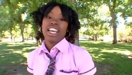 Nasty ebony schoolgirl porn video