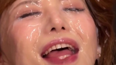 Compilations of Asian Japanese Bukkake Girls Taking Facial Cumshots