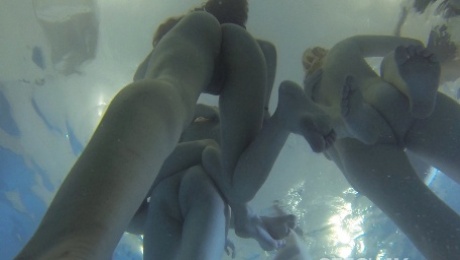 Lesbian underwater orgy