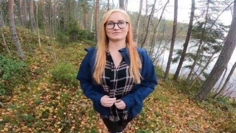 Redhead Girl Trip To The Forest To Watch Autumn Leaves Ended Up In Sucking Dick And Fucked