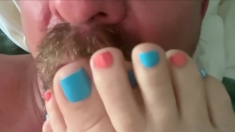 Luv4feet - Sucking Her Toes While Footjob & Handjob